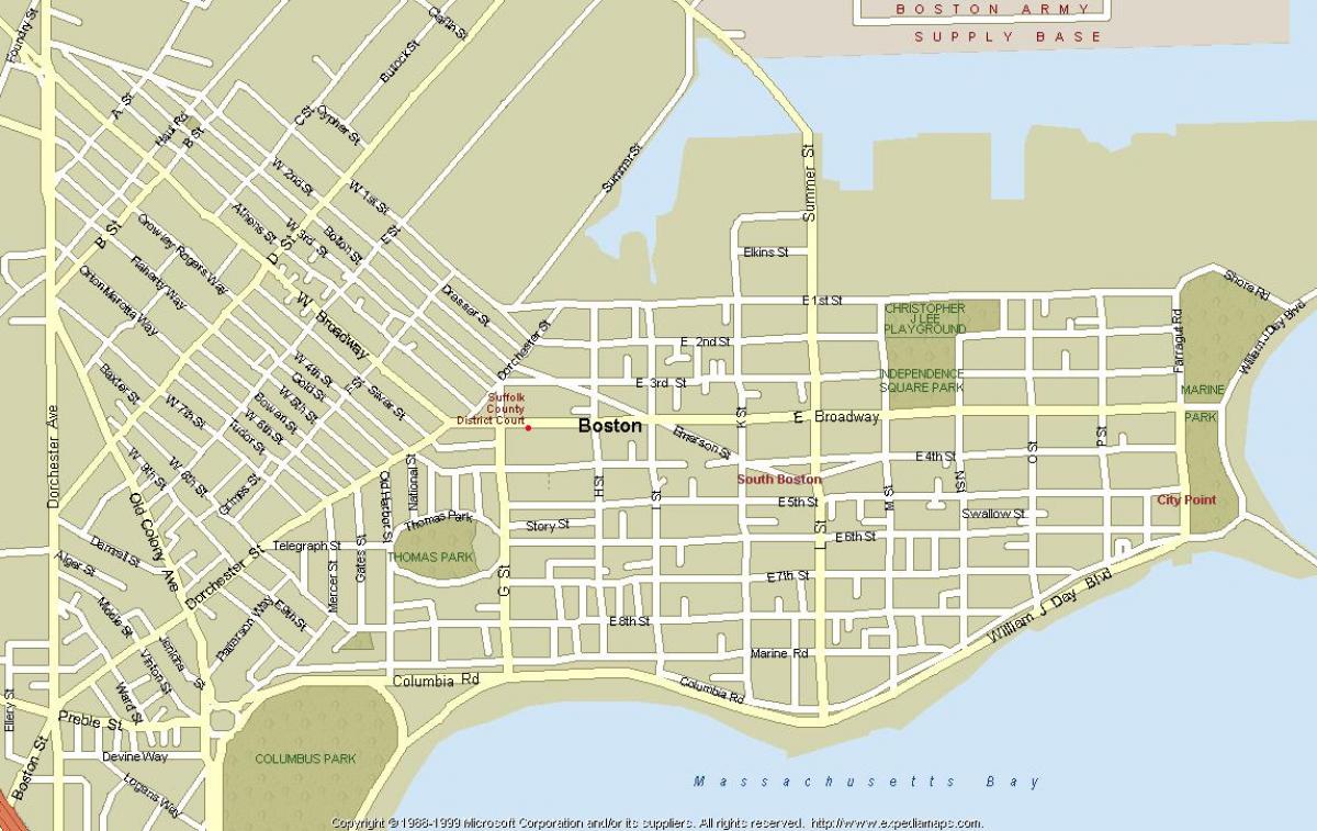 ulice mapa z Bostonu