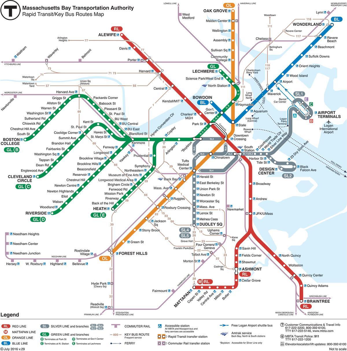 green line mapu Bostonu