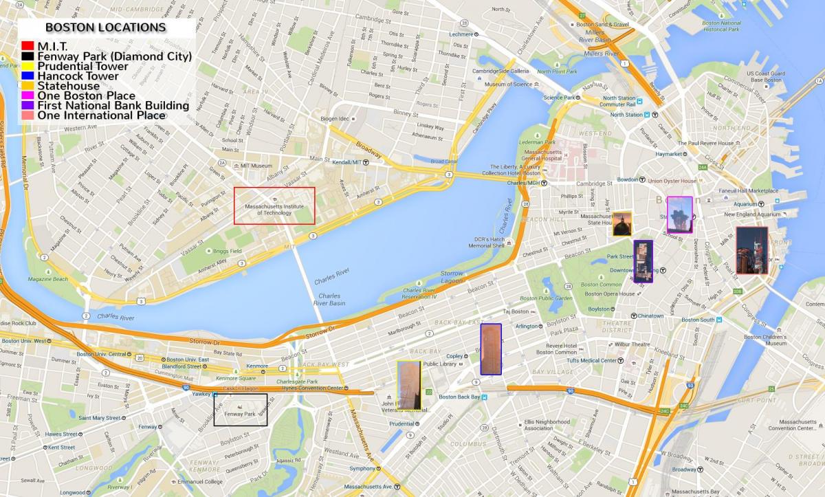 mapa centra Bostonu