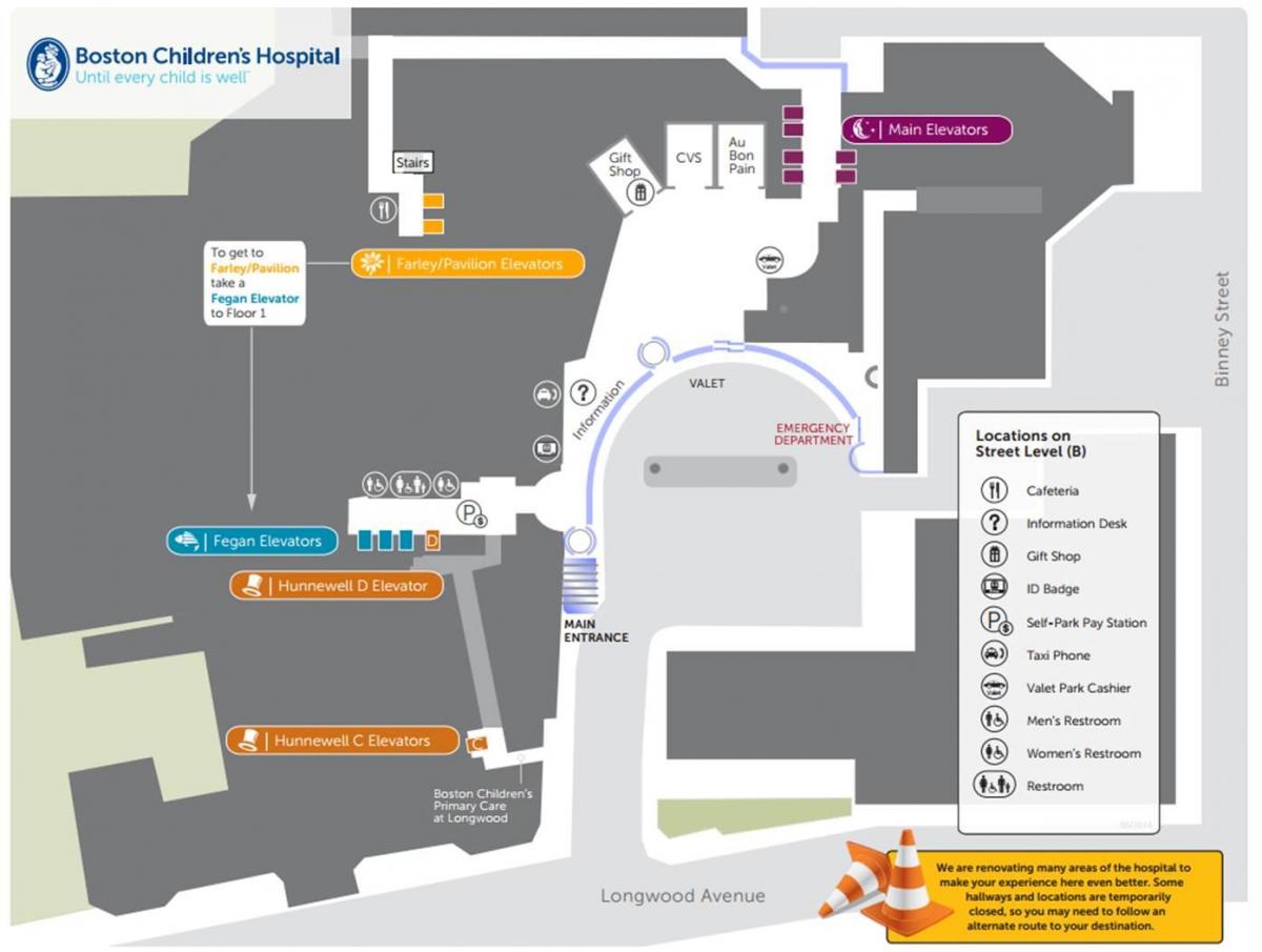 Dětská Nemocnice Boston mapě