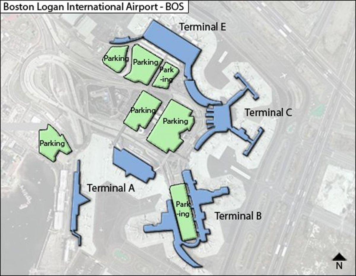 mapa Boston Logan airport