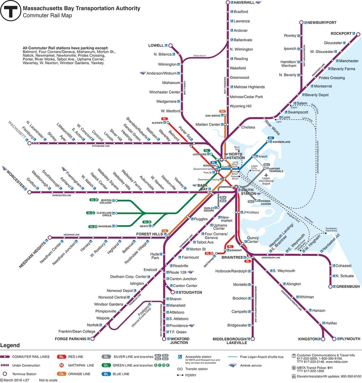 Boston nádraží mapě
