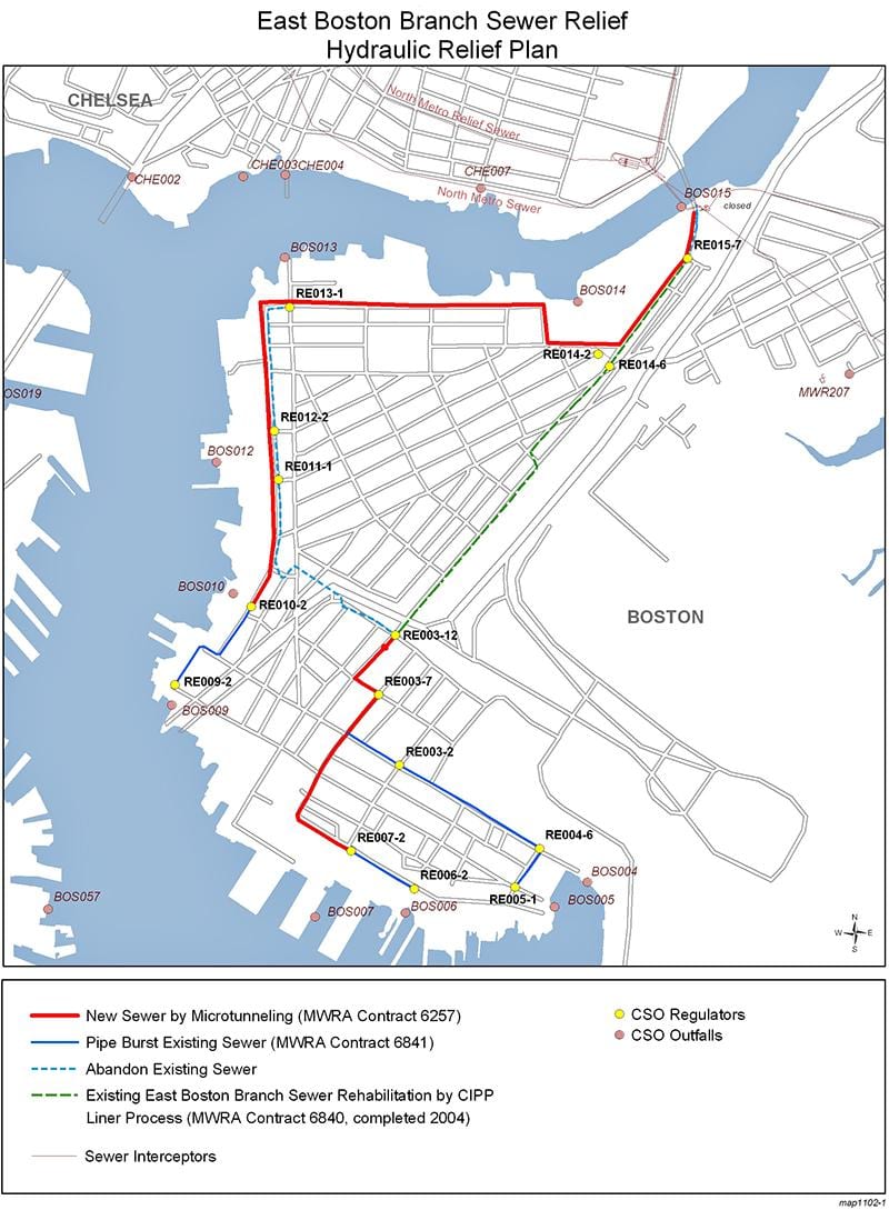 mapa easT Boston