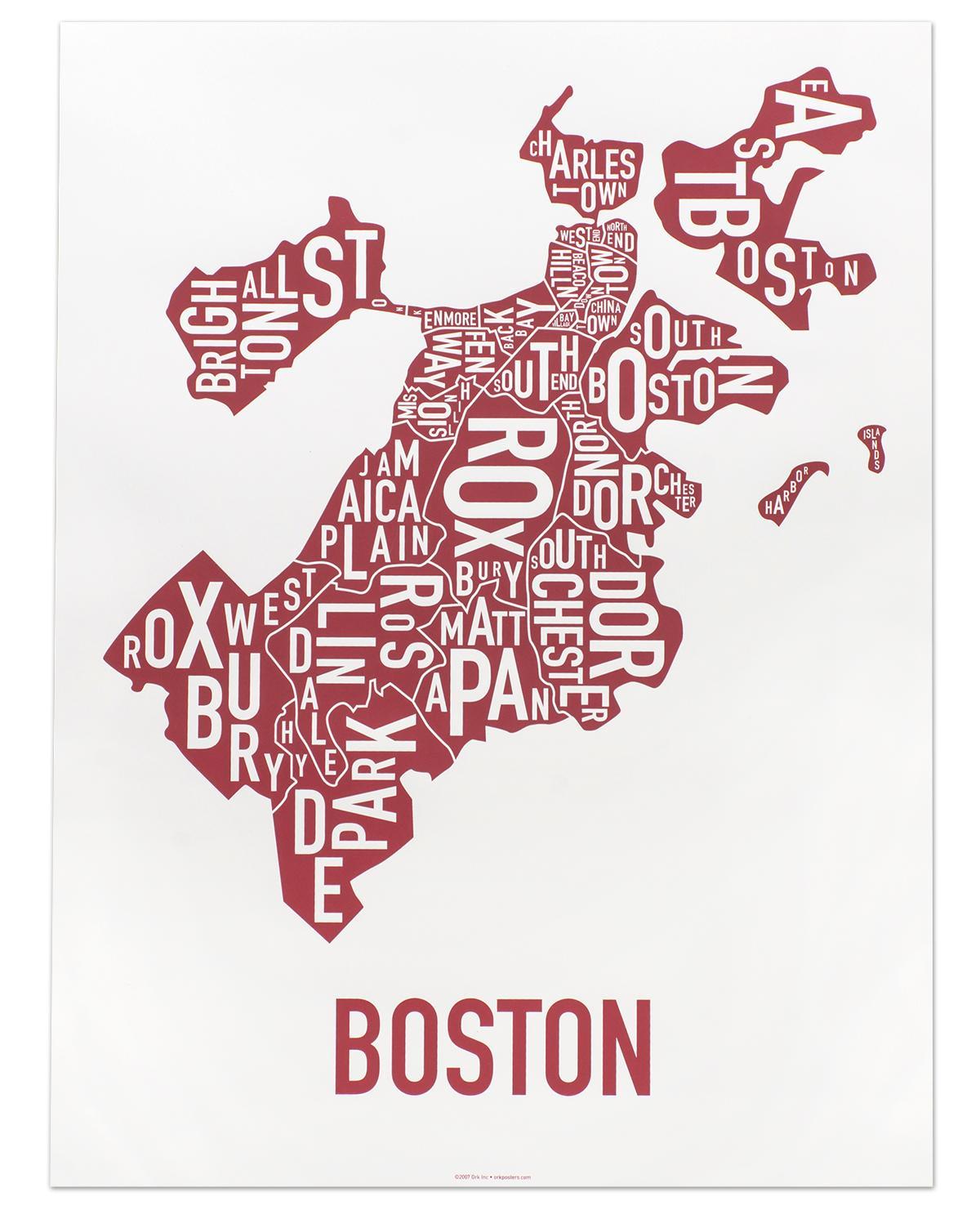 město Boston mapě