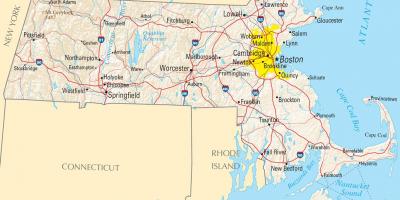 Mapa Boston spojené státy
