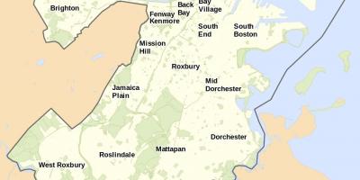 Mapa Bostonu a okolí