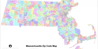 Psč mapa Bostonu