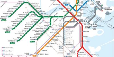 MBTA mapě červená čára