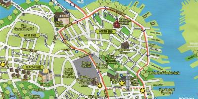 Mapa Boston sightseeing