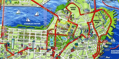 Turistická mapa Boston
