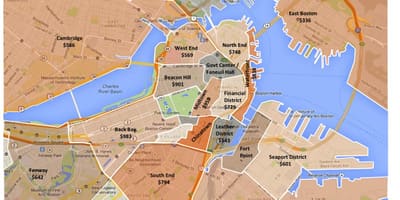 Město Boston zónování mapa