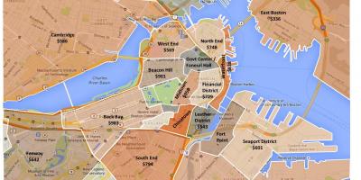 Město Boston zónování mapa