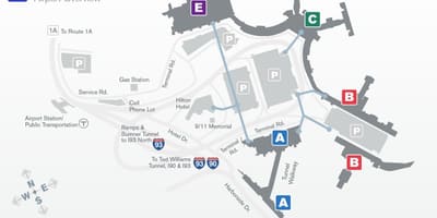 Mapa Logan airport terminal b