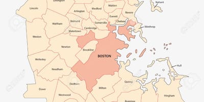 Mapa Bostonu