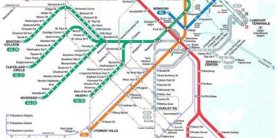 MBTA Boston mapě