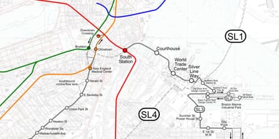 Silver line mapu Bostonu