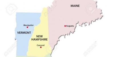 Mapa států Nové Anglie